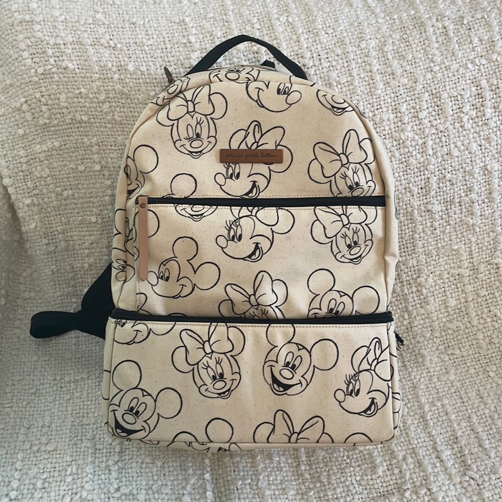 NWOT Petunia Pickle Bottom Disney Mickey and Minnie white Axis backpack